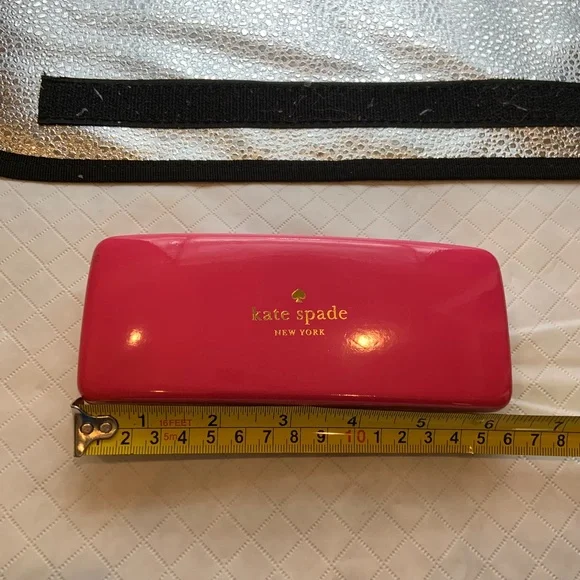 Kate Spade Women's Colorblock Pink & Orange Hard Glasses Case - Picture 12 of 13